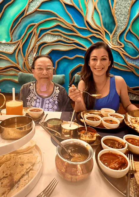 Anjali enjoyed dinner with her family
