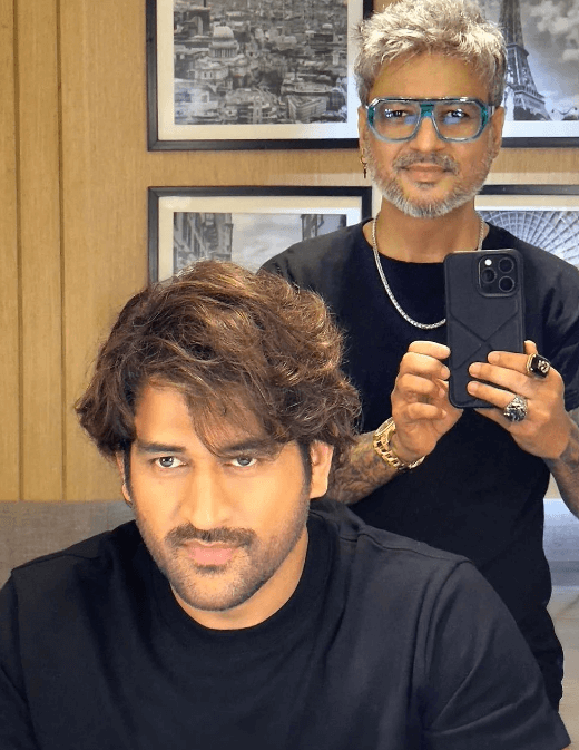 Mahendra Singh Dhoni new hair look