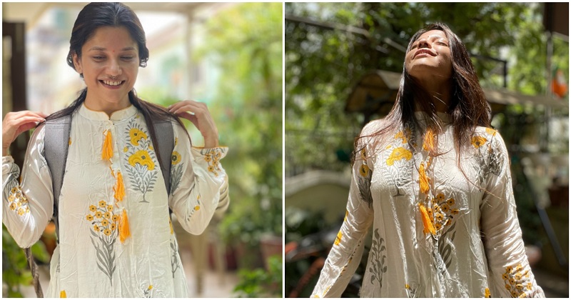 Kinjal Rajpriya did a photoshoot with a white kurti