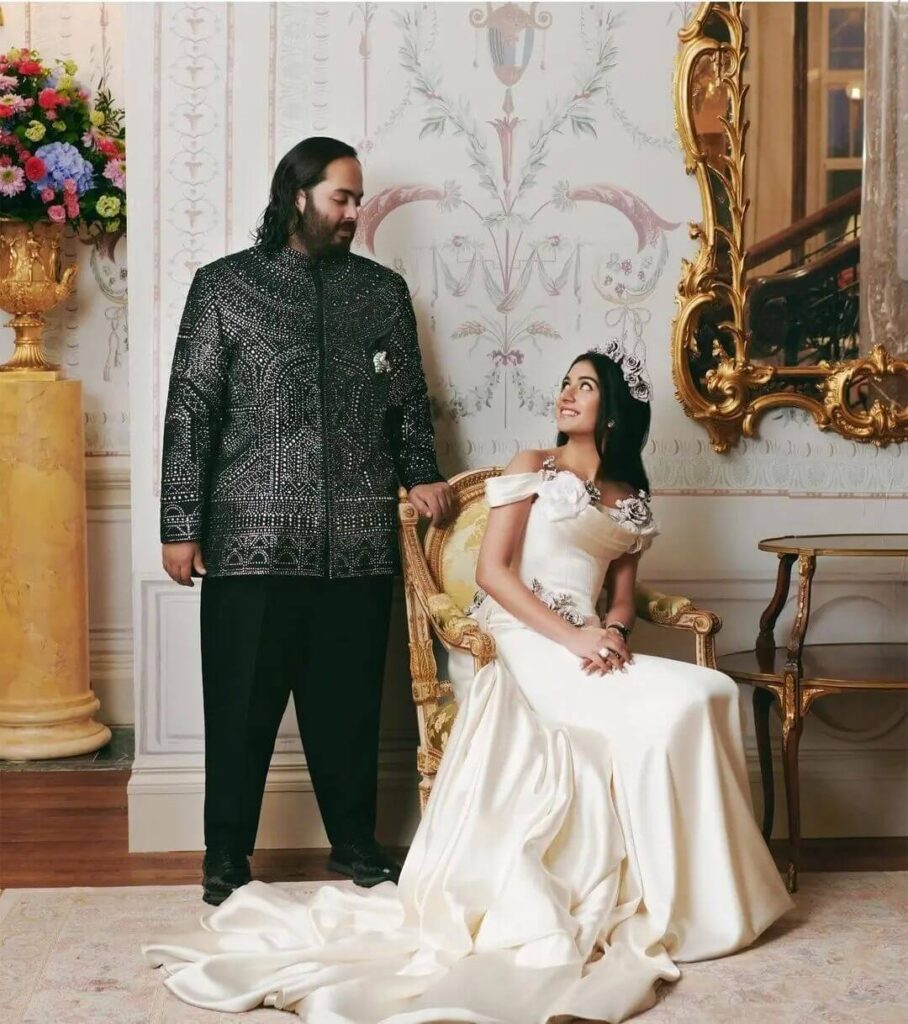 daughter-in-law of the Ambani family looks like a princess in a white gown