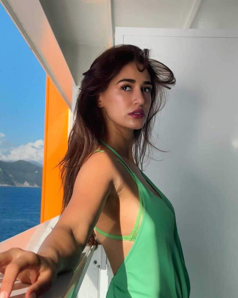 disha patni in green top