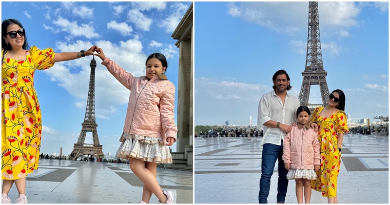 Mahendra Singh Dhoni was spotted enjoying his vacation in Paris