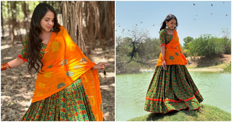 Folk singer Sheetal Thakor looks like a Gujarati fairy